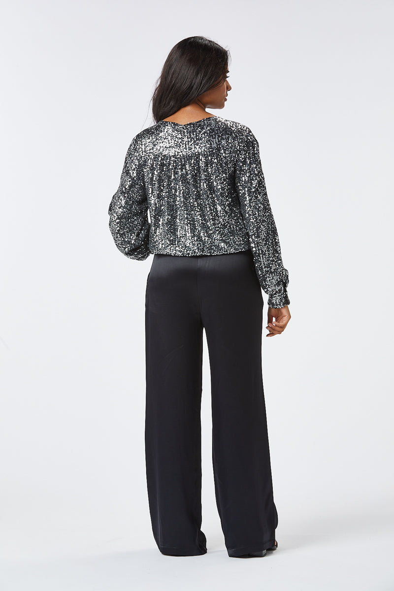 Zibi London - Elsie Sequin Wrap Blouse - 1010205
