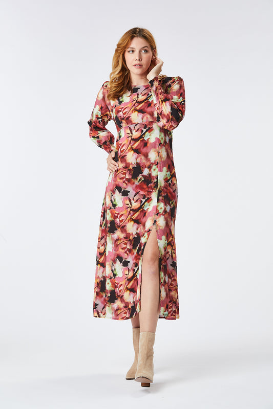 Zibi London - Idil Long Dress with Round Neck - 1020101
