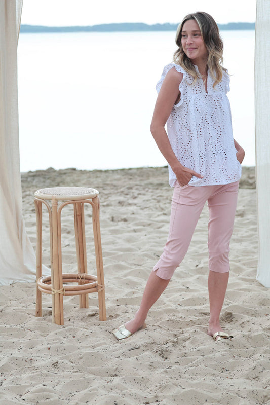 Actuelle - Stretch Capri  with Belt - 24e021