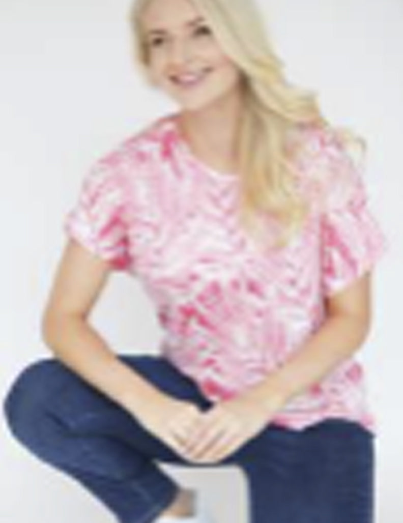 Mudflower - Leaf Print Burnt Out T-Shirt - 792
