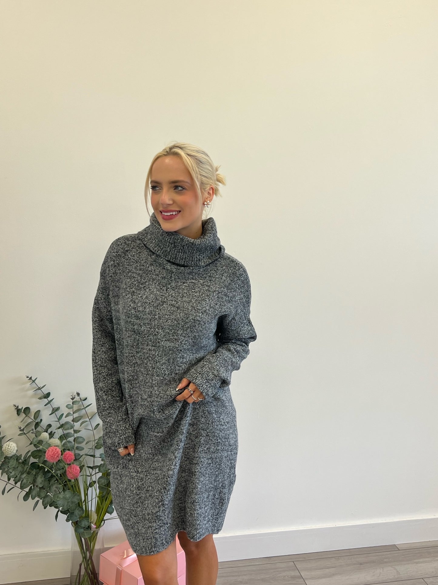 Lipstick - Cowl Neck Knitted Dress - Zm6013