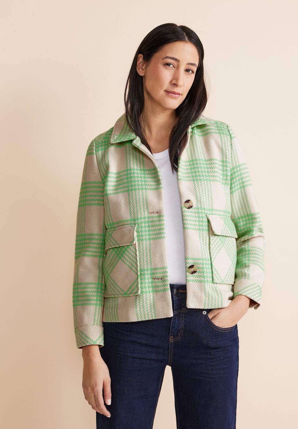 Street One - Short Check Jacket - 212087