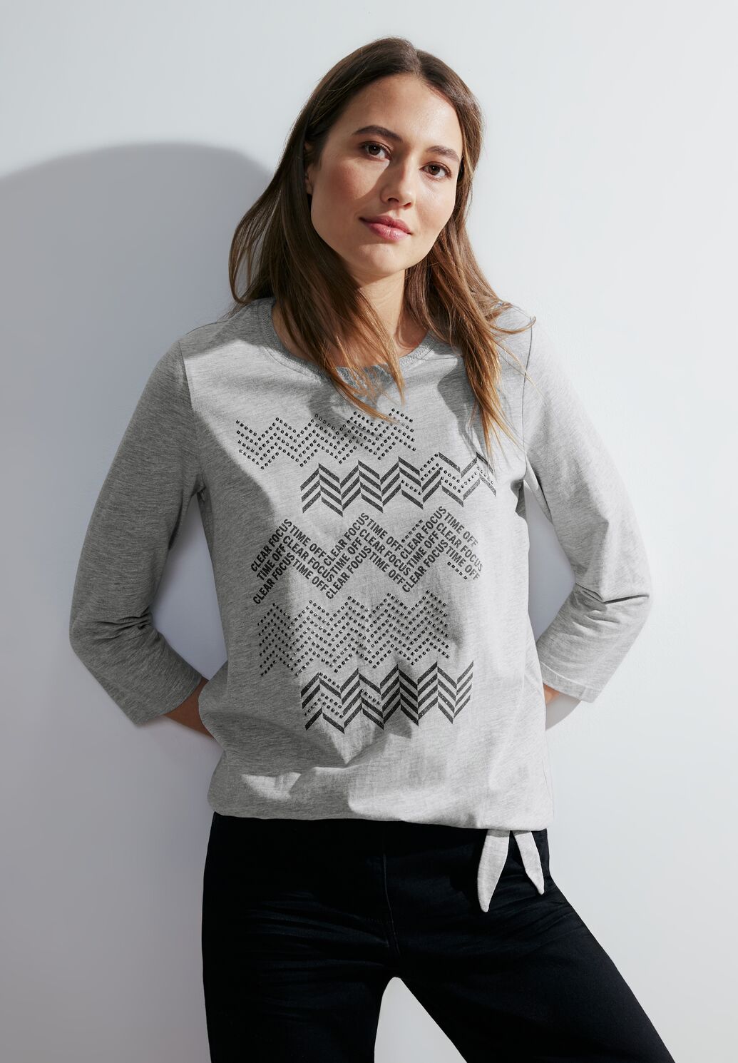 Cecil - Knot Shirt with Hotfix - 320795