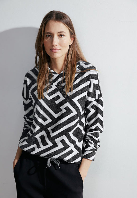 Cecil - Cosy Geometric Hoody - 320778