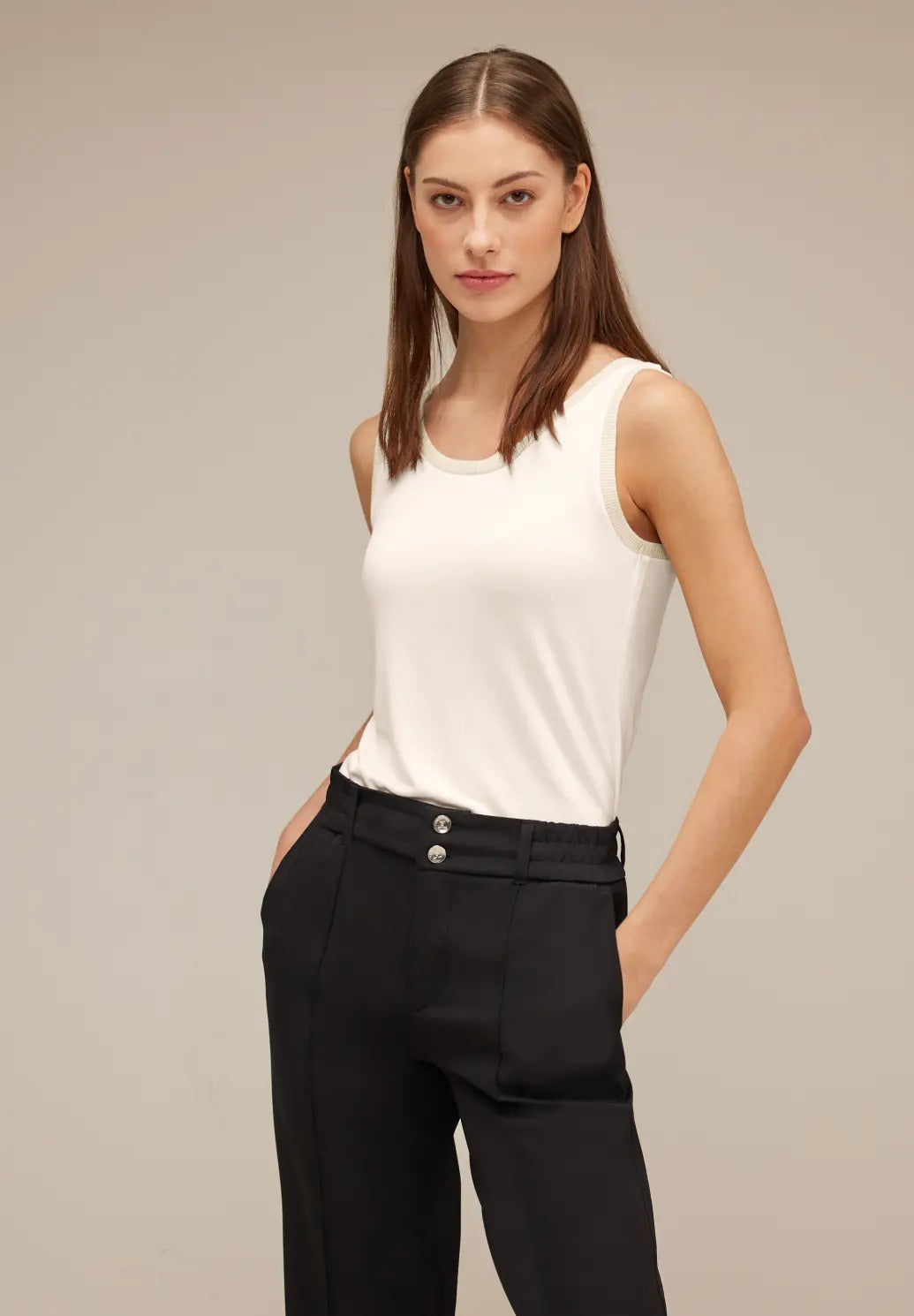 Street One - Fine Top with Lurex Rib Cuffs - 320675
