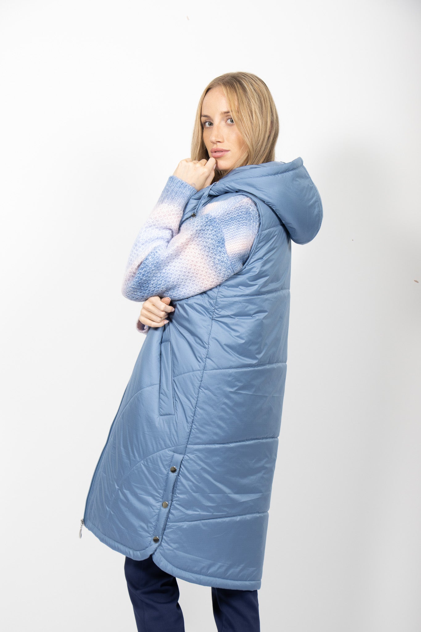 Jessica Graaf - Quilted Hooded Long Gilet - 26009