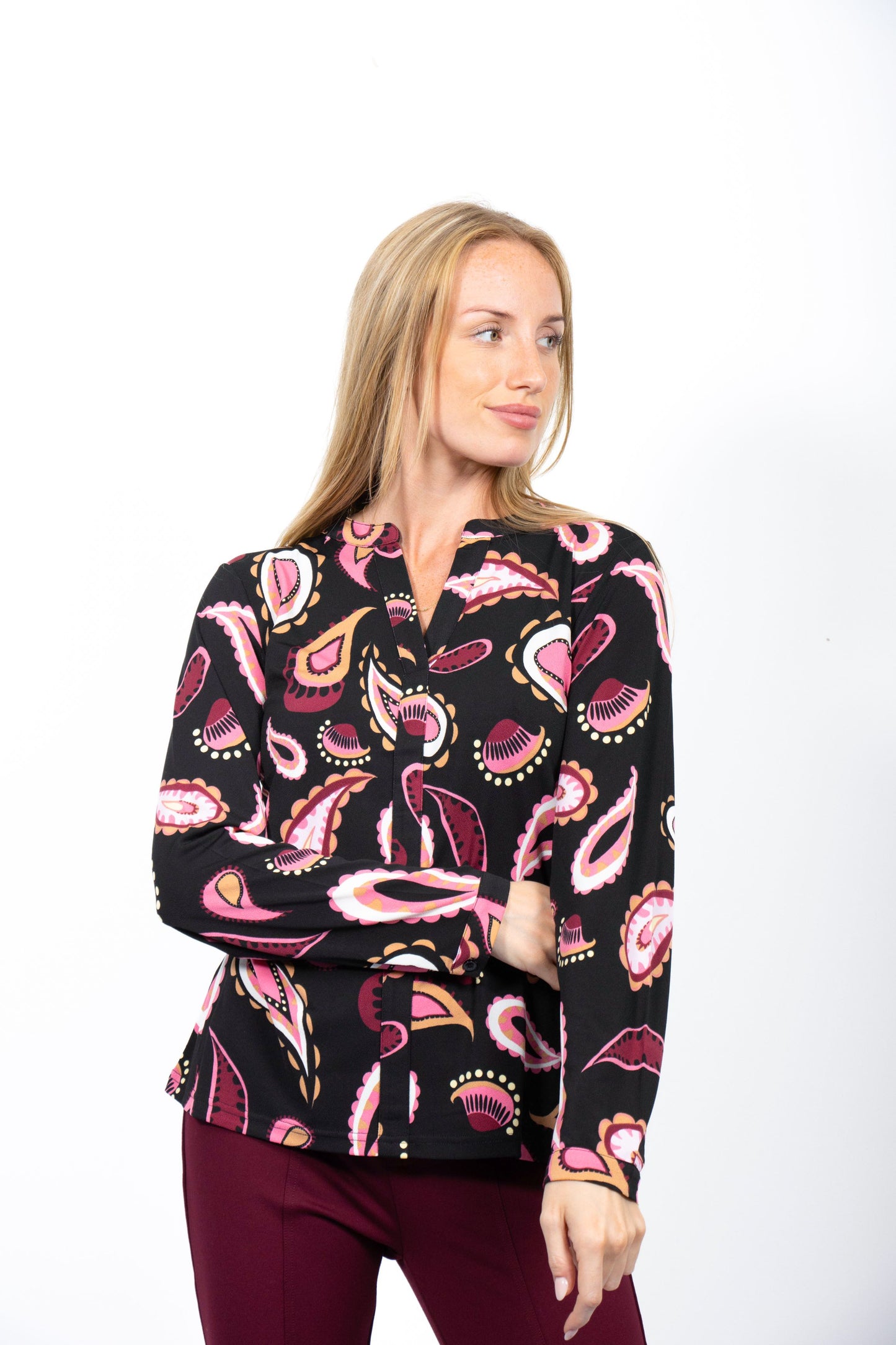 Jessica Graaf - V-Neck Printed Longsleeved Top - 26548