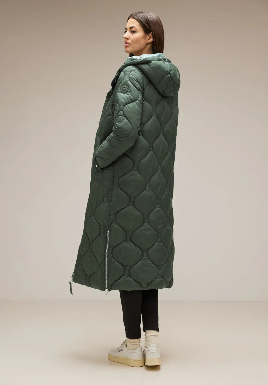 Street One - Long Padded Bottled Quilt Jacket - 201881