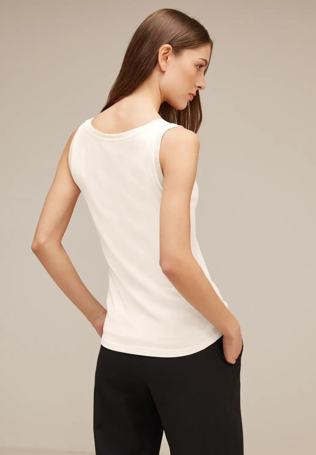 Street One - Fine Top with Lurex Rib Cuffs - 320675