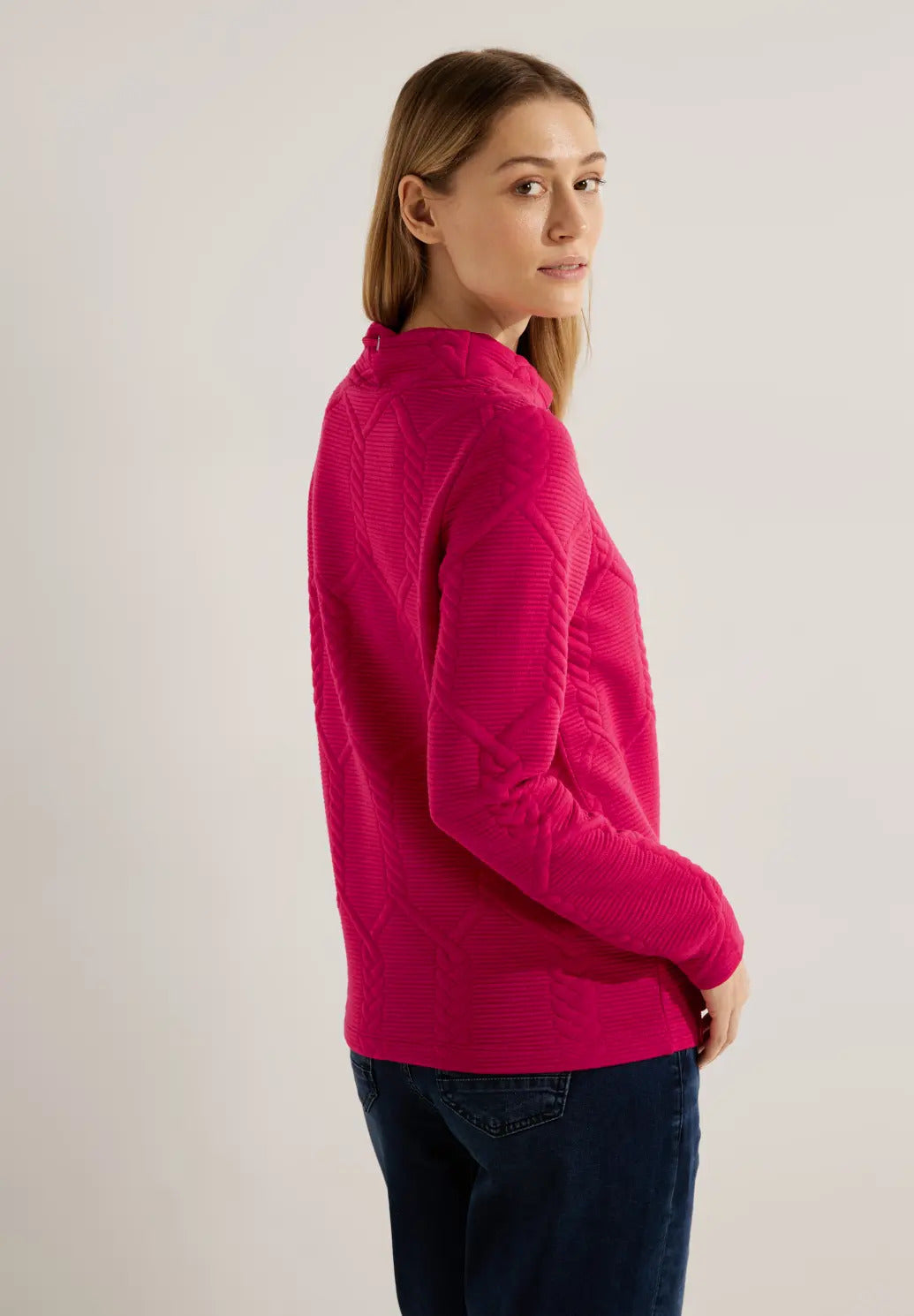 Cecil - Cable Shirt with Collar - 320547