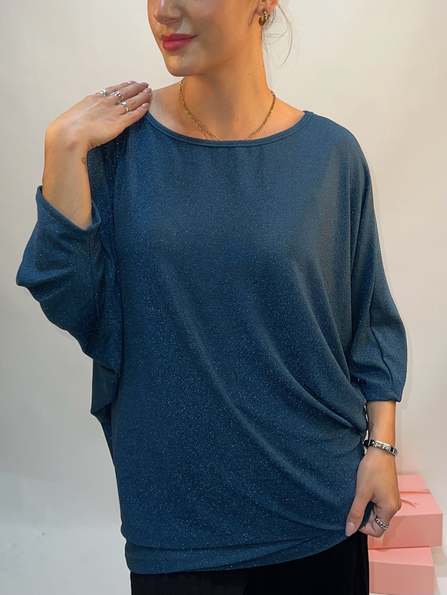 Lipstick - Batwing Lurex Top - 1511JDYS