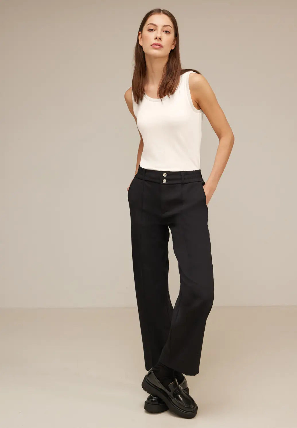 Street One - Fine Top with Lurex Rib Cuffs - 320675