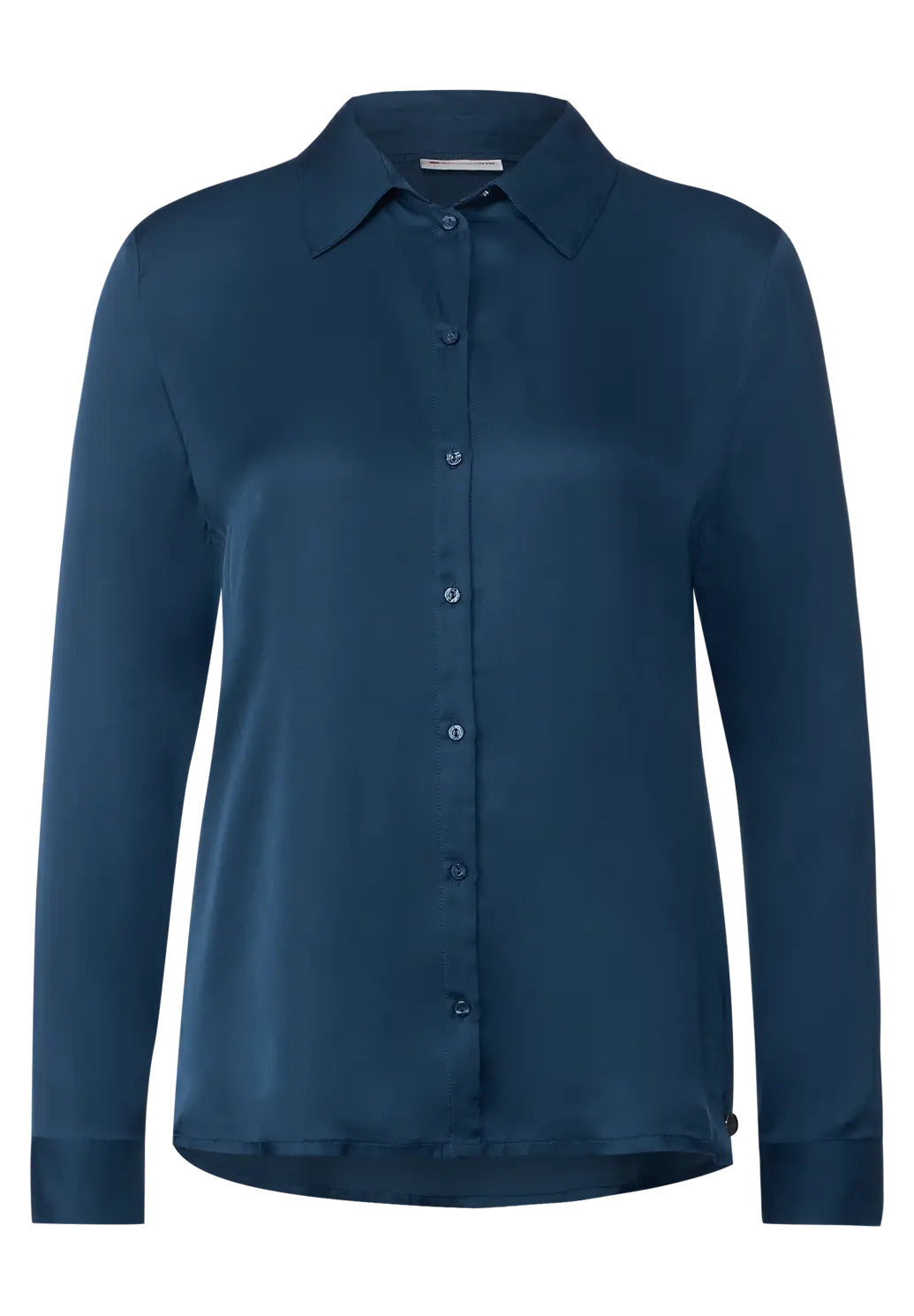 Street One - Solid Satin Shirtcollar Blouse - 344338