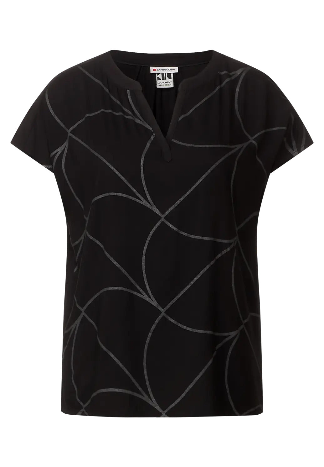 Street One - Shirt Blouse Split Neck - 344087
