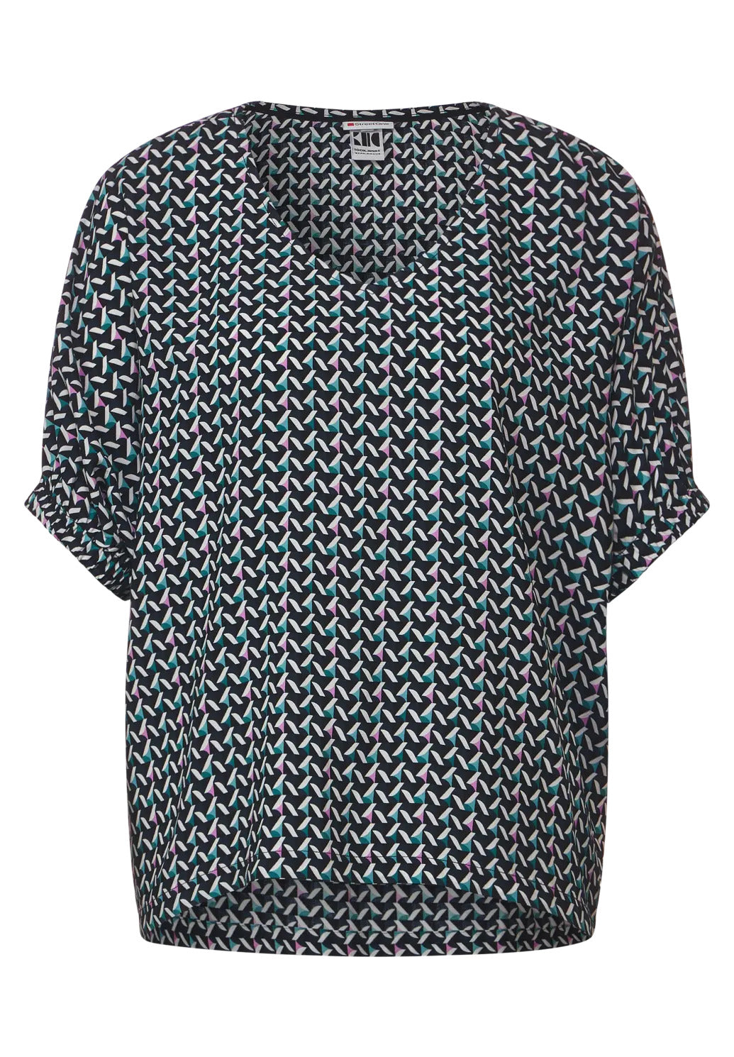 Street One - Printed O-Shape Blouse - 344099