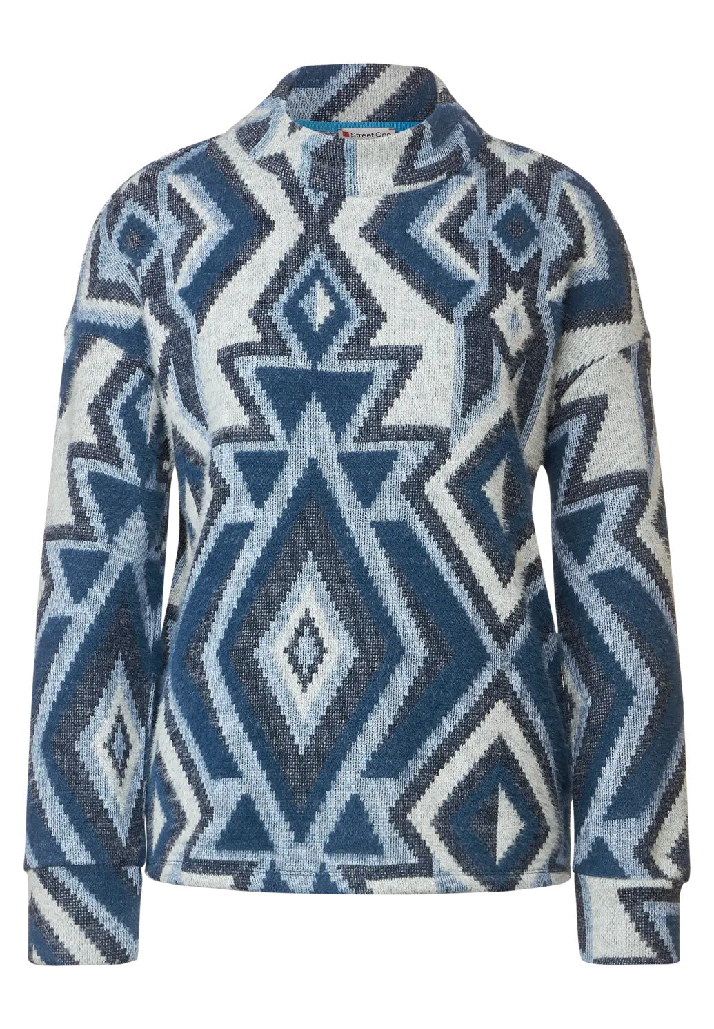 Street One - Fluffy Dessin Turtle Neck Top - 320695