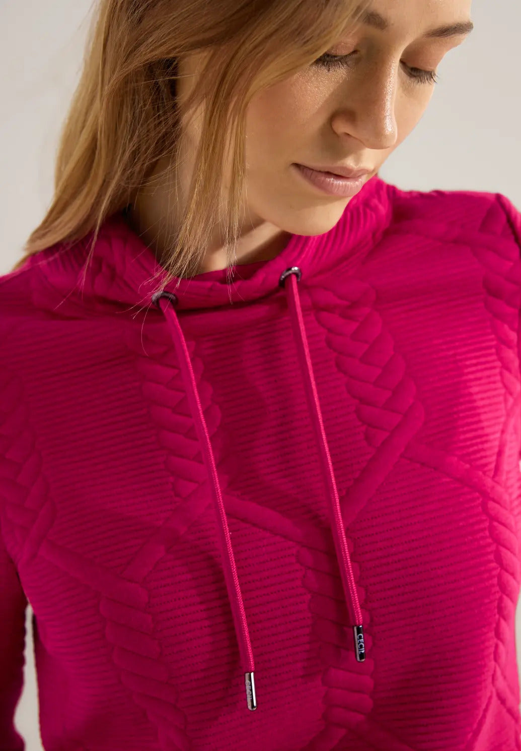 Cecil - Cable Shirt with Collar - 320547