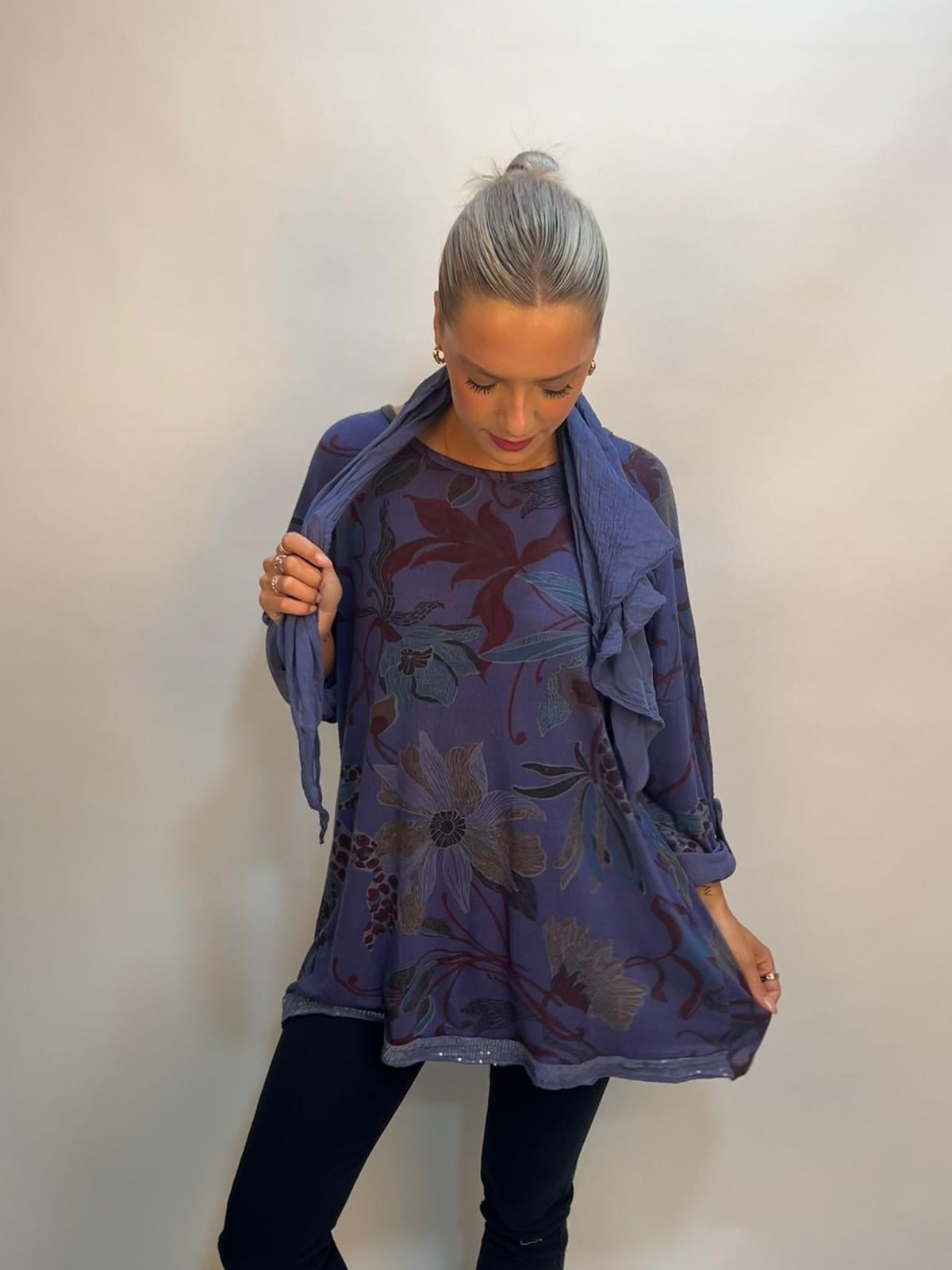 Lipstick - Large FLower Print Top - 1066