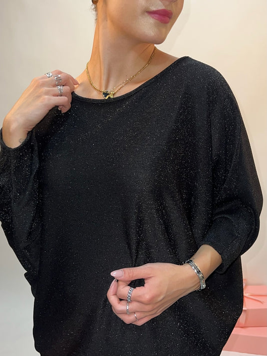 Lipstick - Batwing Lurex Top - 1511JDYS