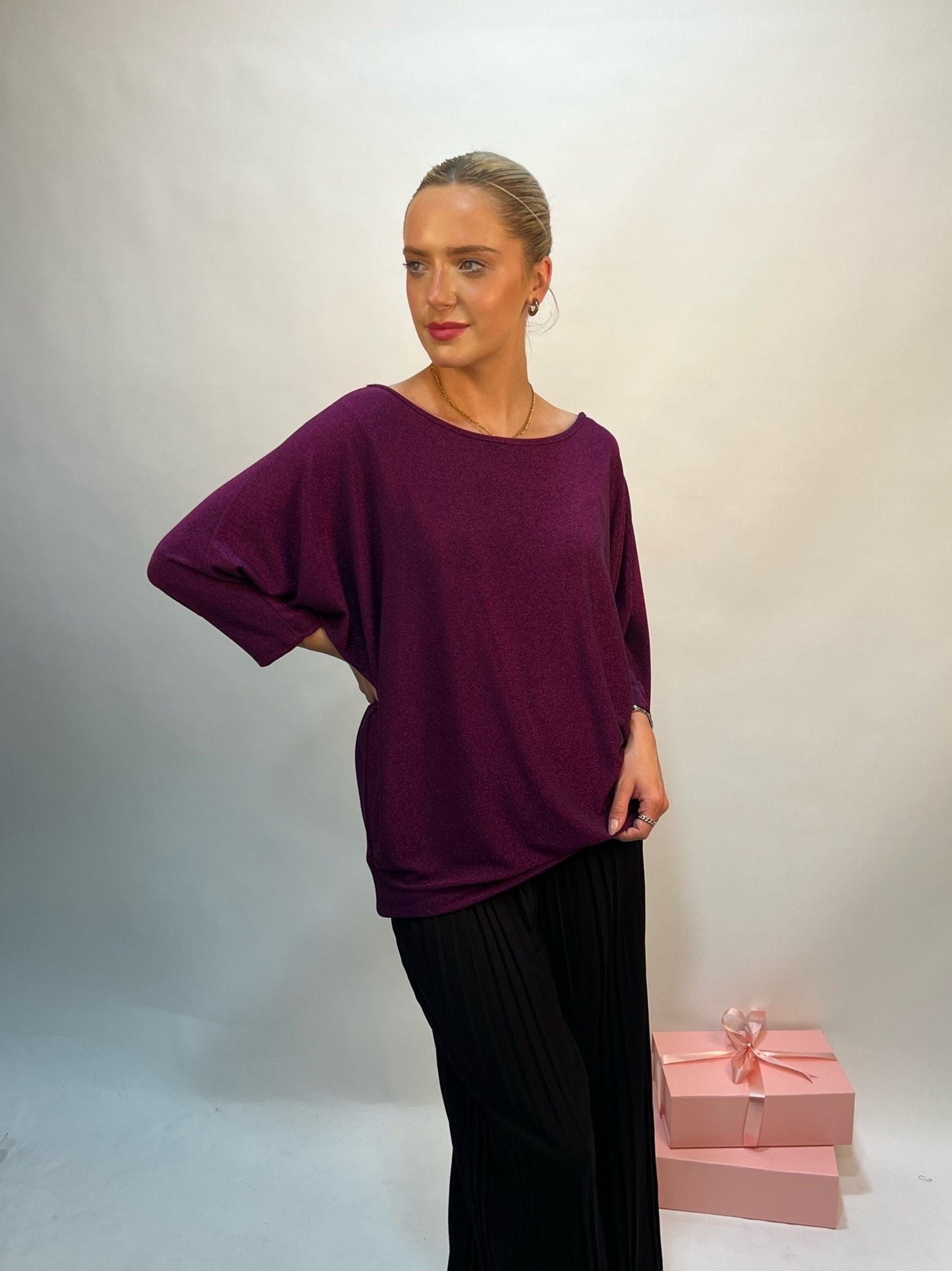 Lipstick - Batwing Lurex Top - 1511JDYS
