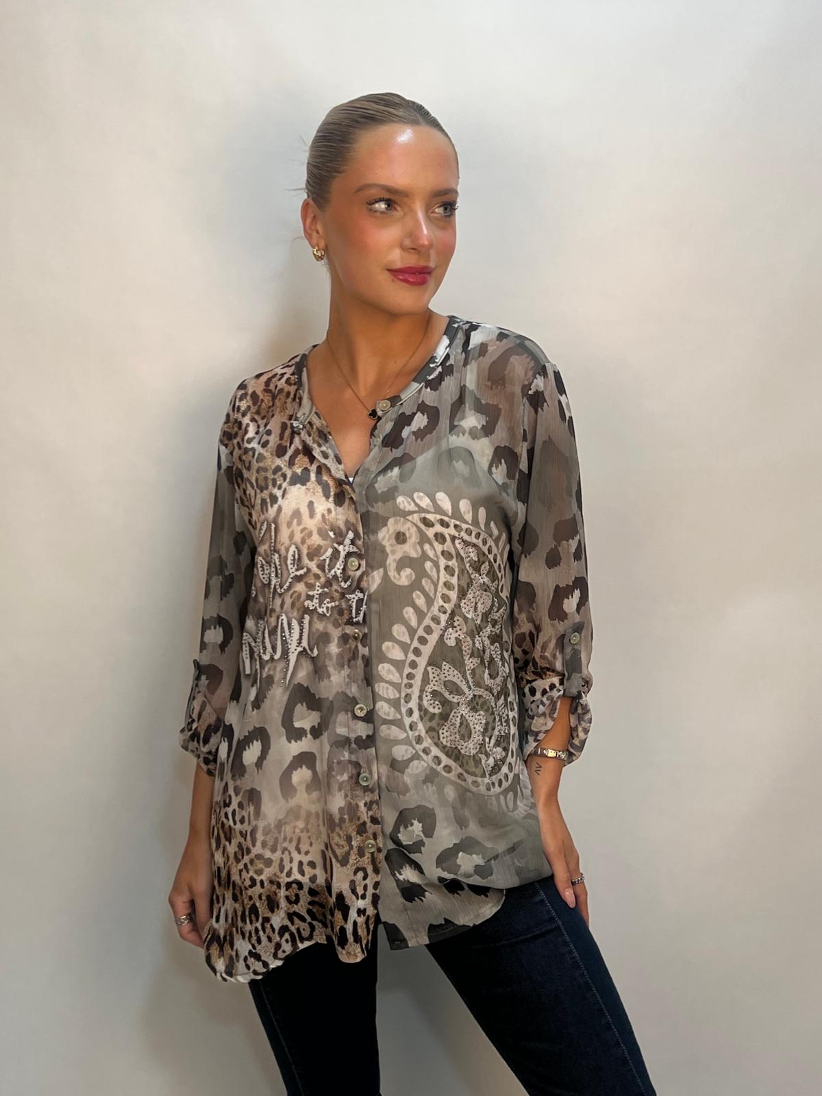Lipstick - Leopard Print Blouse - 20117