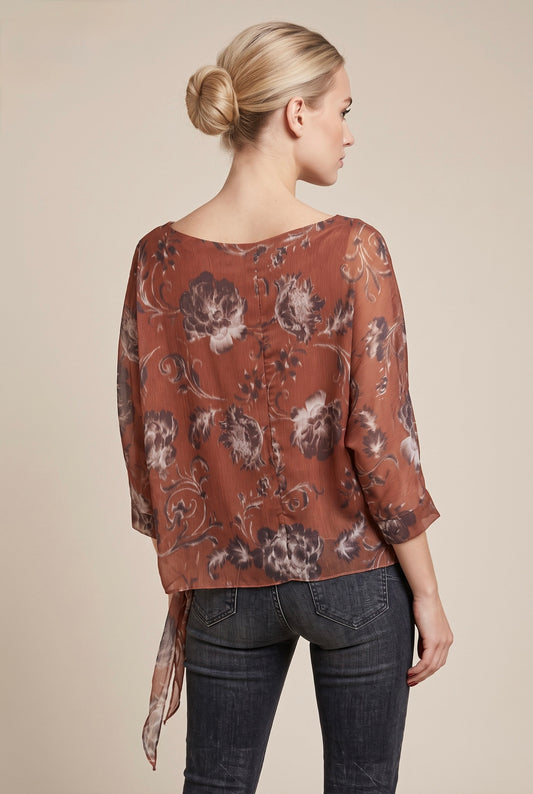 Lamiar - Floral print tie blouse - Lam 13759yzs