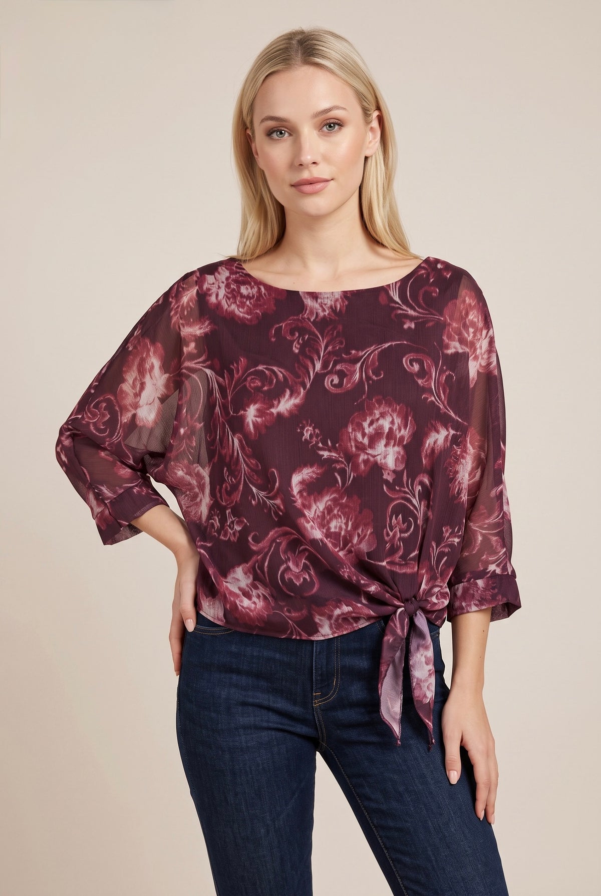 Lamiar - Floral print tie blouse - Lam 13759yzs