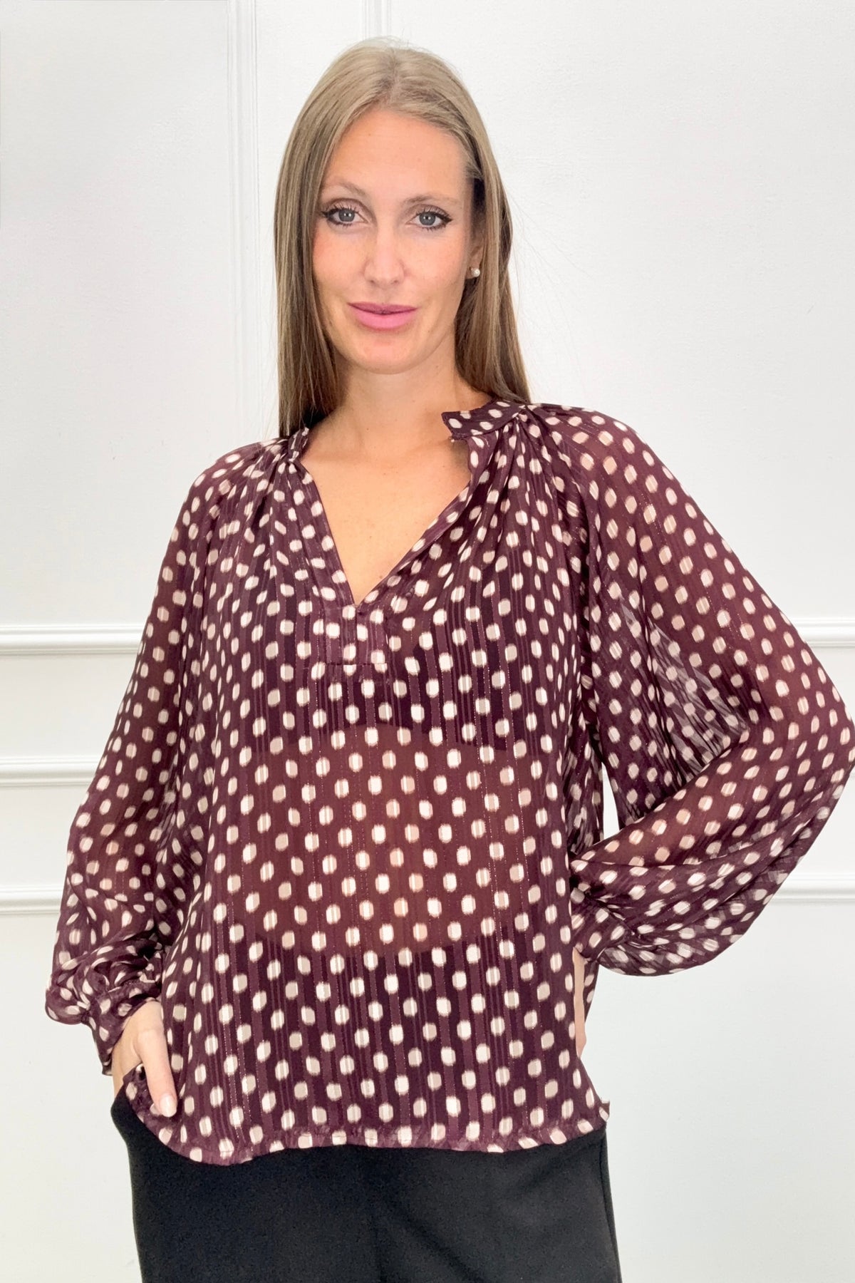 Lamiar - Polka dot print top - Lam 38579