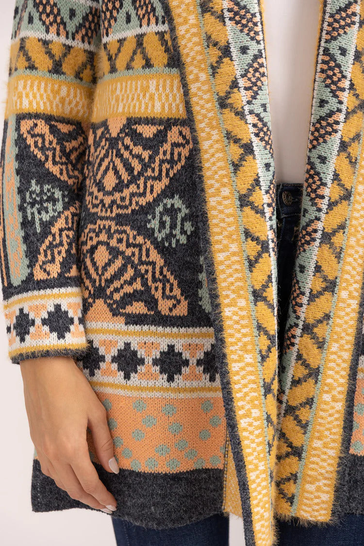 Mudflower - Aztec Knit Cardigan - 963