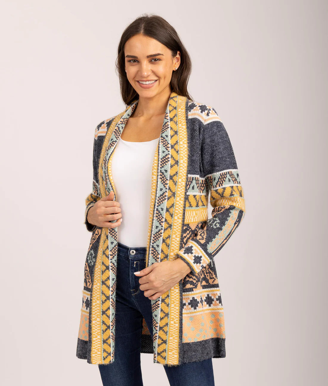 Mudflower - Aztec Knit Cardigan - 963