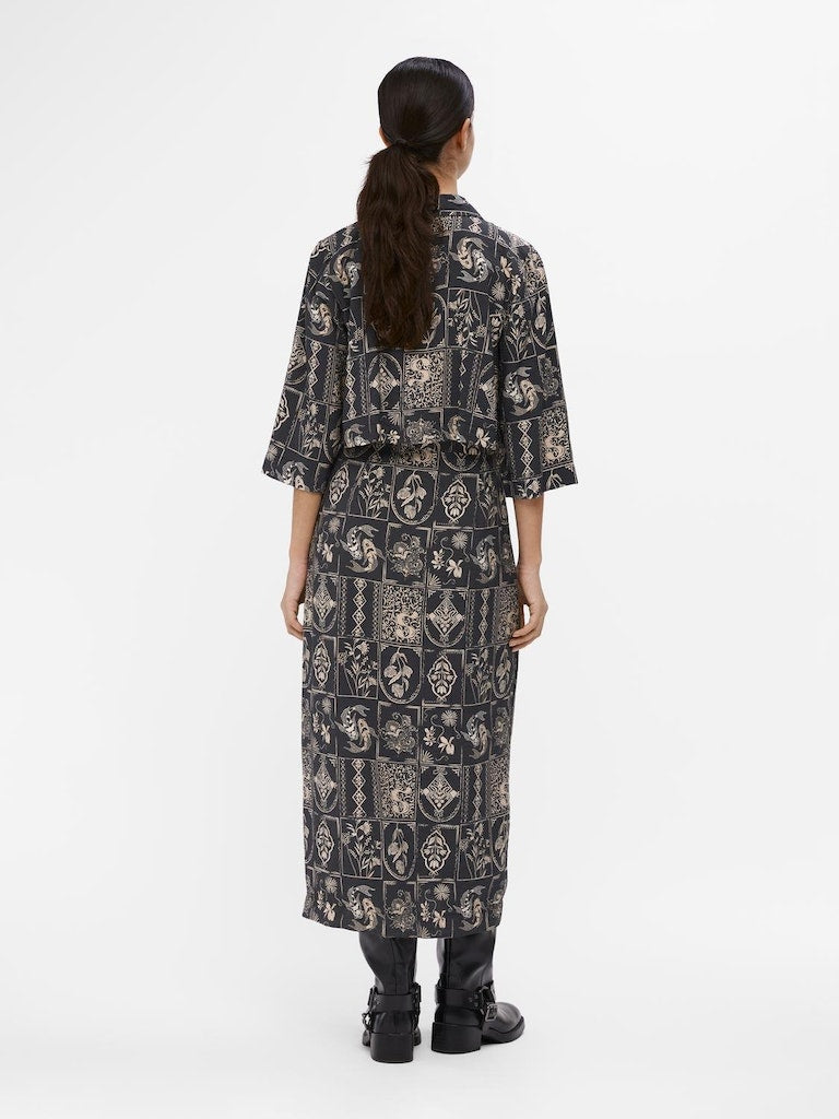 Object - Eli 3/4 Sleeved Long Shirt Dress - 23043708