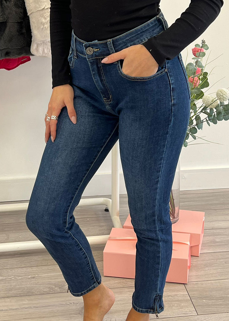 Carole - 7/8 Legged Zip End Jeans - 2682
