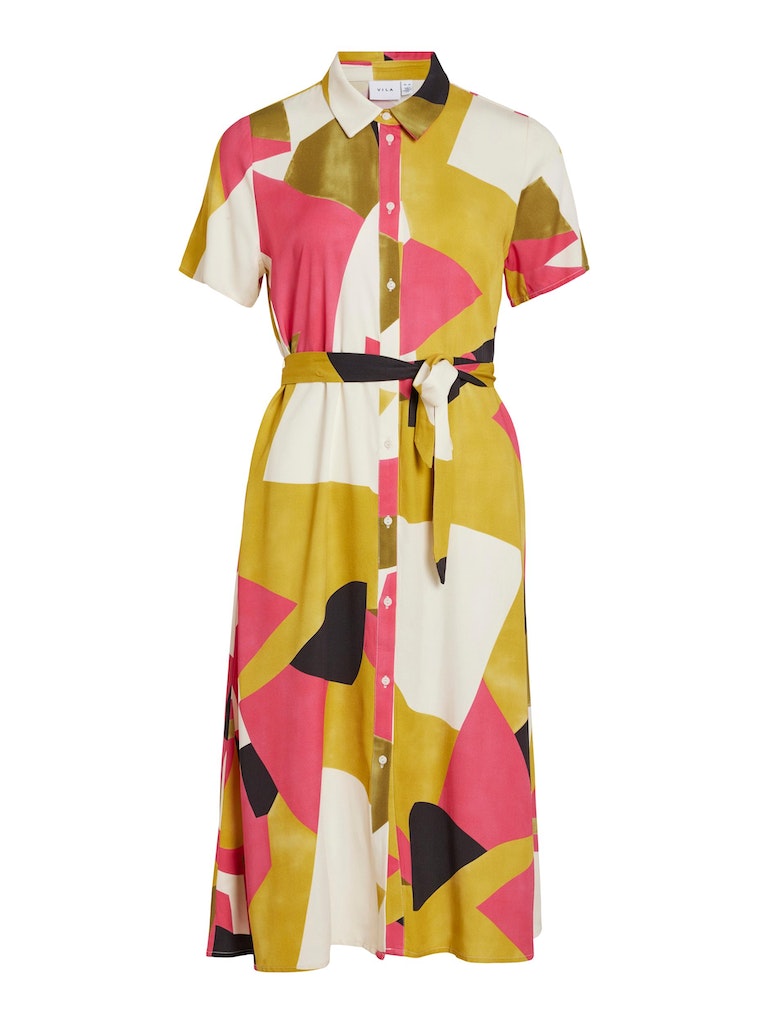 Vila - Suvita Ton Shortsleeve Midi Calf Dress - 14091951