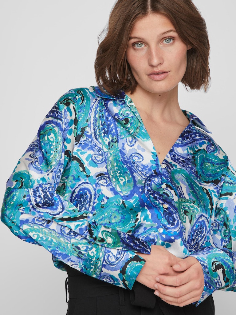 Vila - Karla V-Neck Long-sleeved Shirt - 14088613