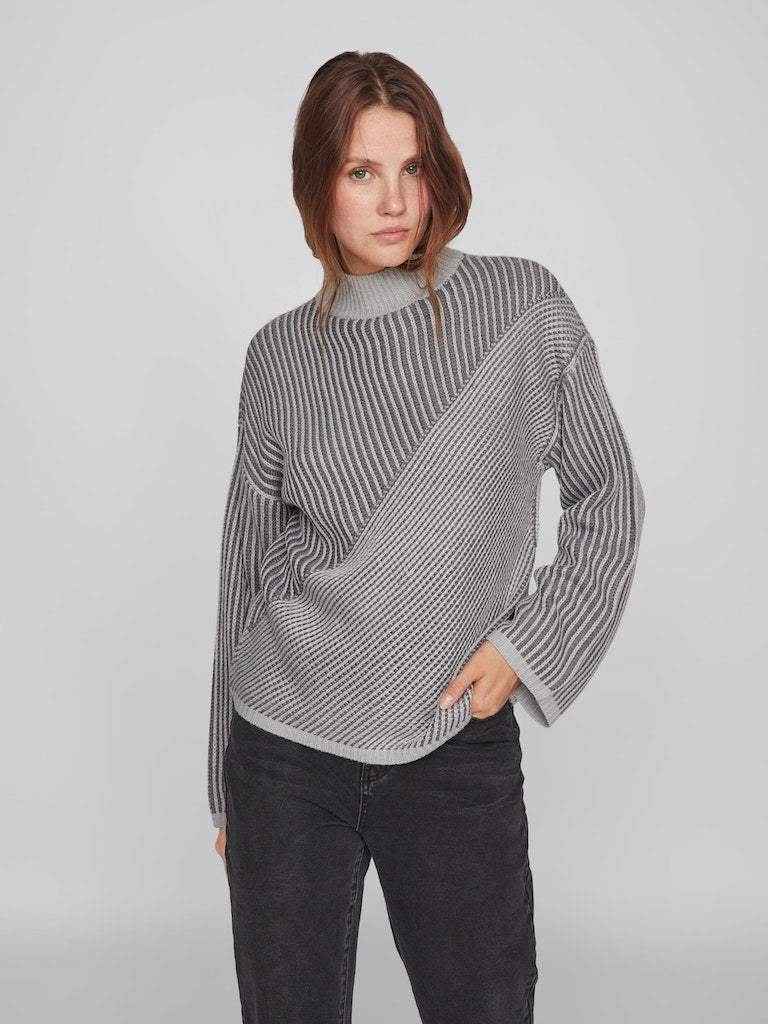 Vila - Dubline Longsleeved Highneck Knit Top - 14089906