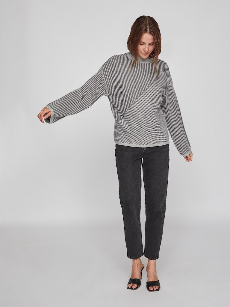 Vila - Dubline Longsleeved Highneck Knit Top - 14089906