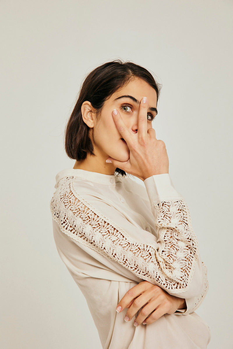 Freequent - Sweetly Shirt with Lace Detail - 202759
