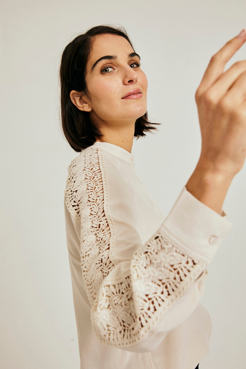 Freequent - Sweetly Shirt with Lace Detail - 202759