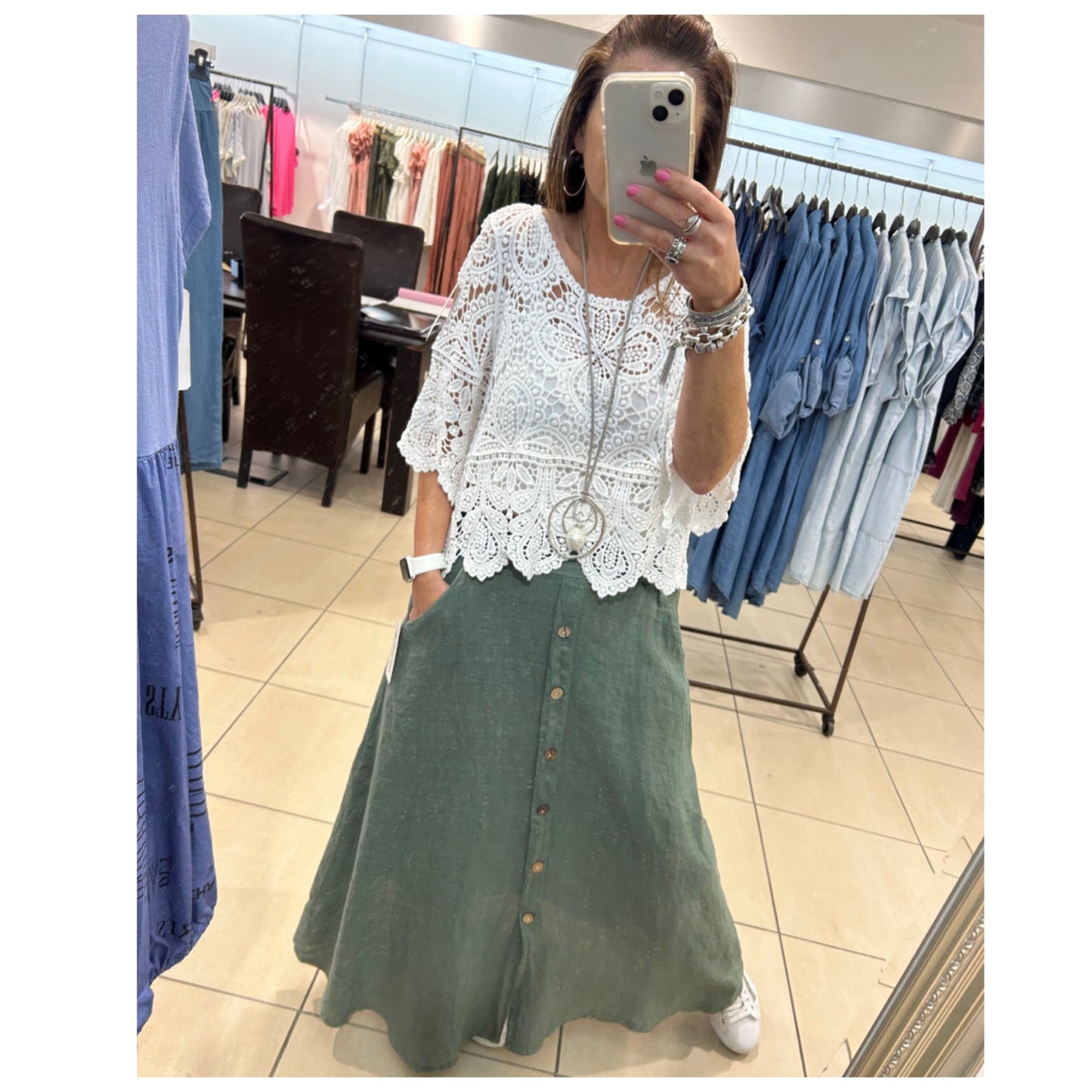 Lipstick - Linen Skirt - 5608