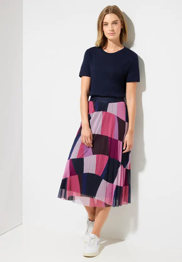 Street One - Midi Mesh Print Skirt - 361355