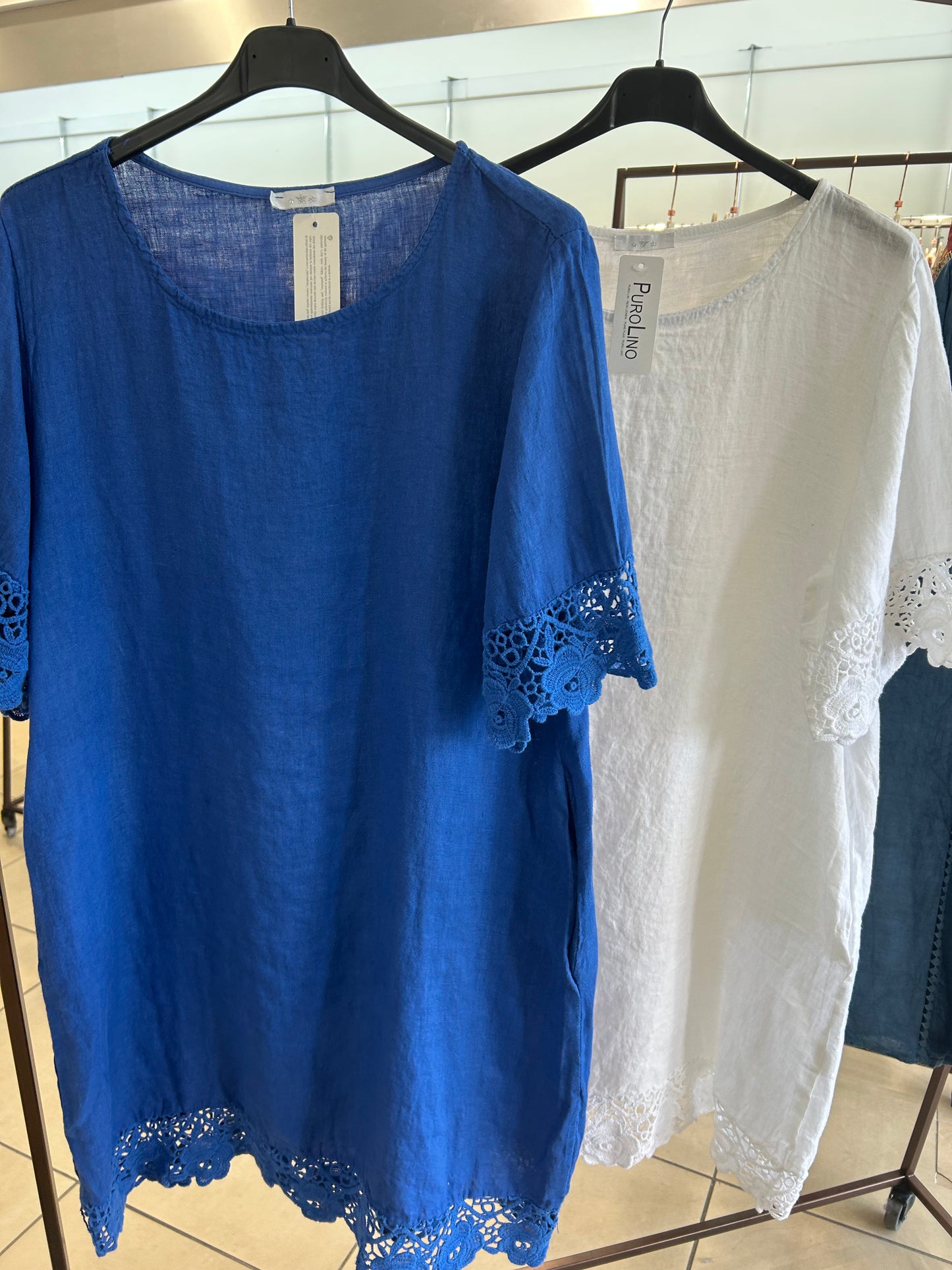 Lipstick - Lace End Linen Tunic - 5508