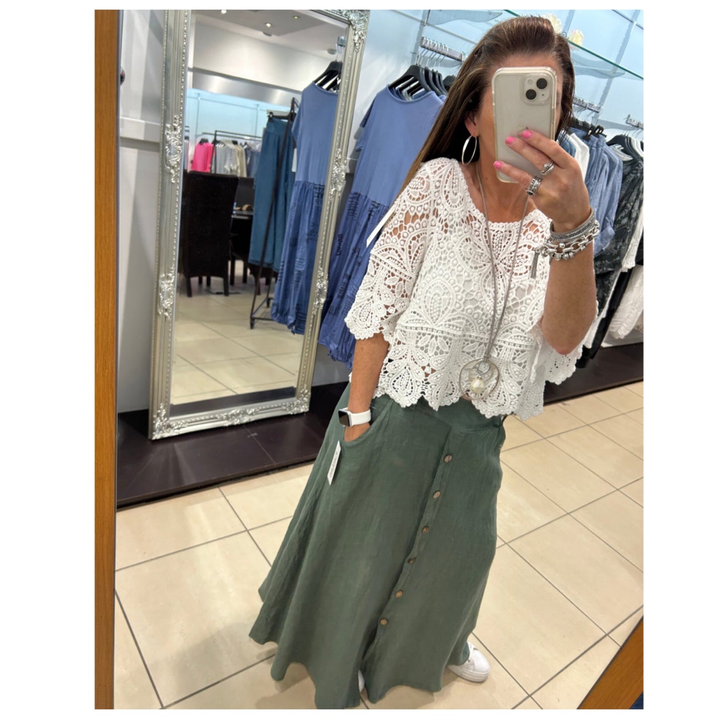 Lipstick - Linen Skirt - 5608