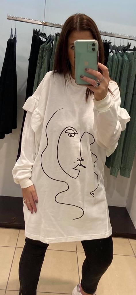 Lipstick - Face Print Sweater - 30716