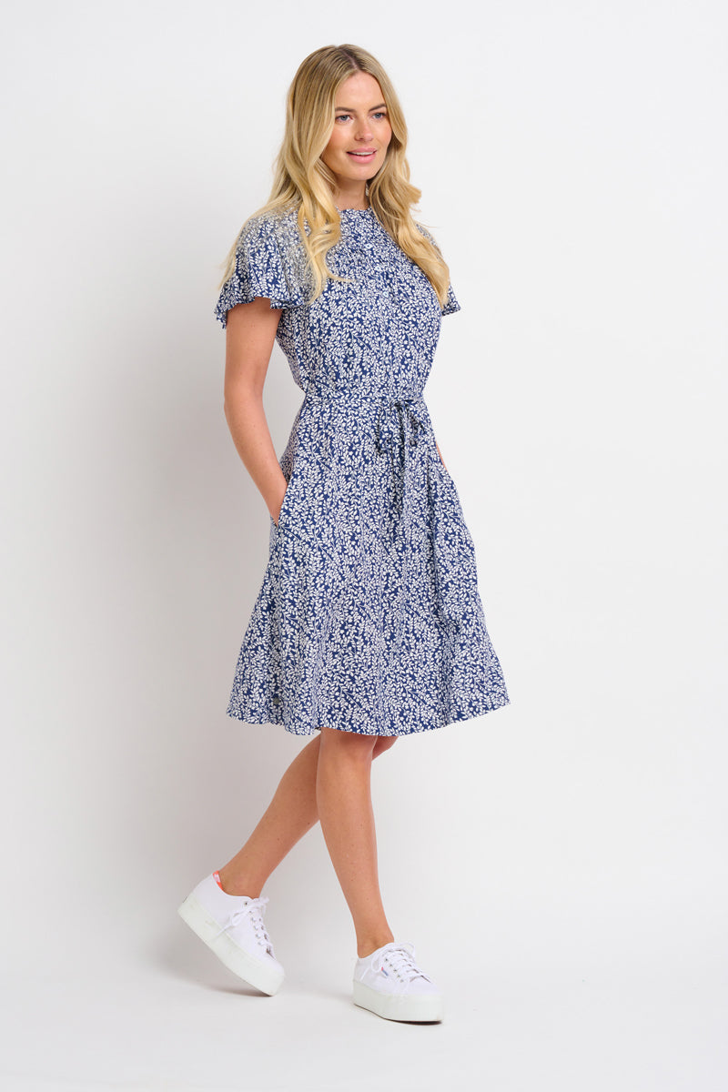 Brakeburn - Floral Trail Flutter Sleeve Dress - 10107