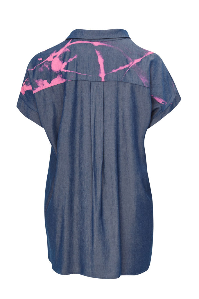 MAT - Print Denim Blouse - 7018