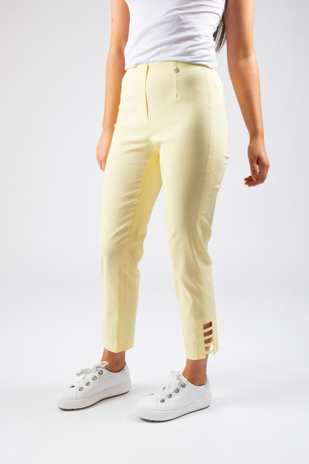 Robell – Split Side Trousers - Lemon - 52550