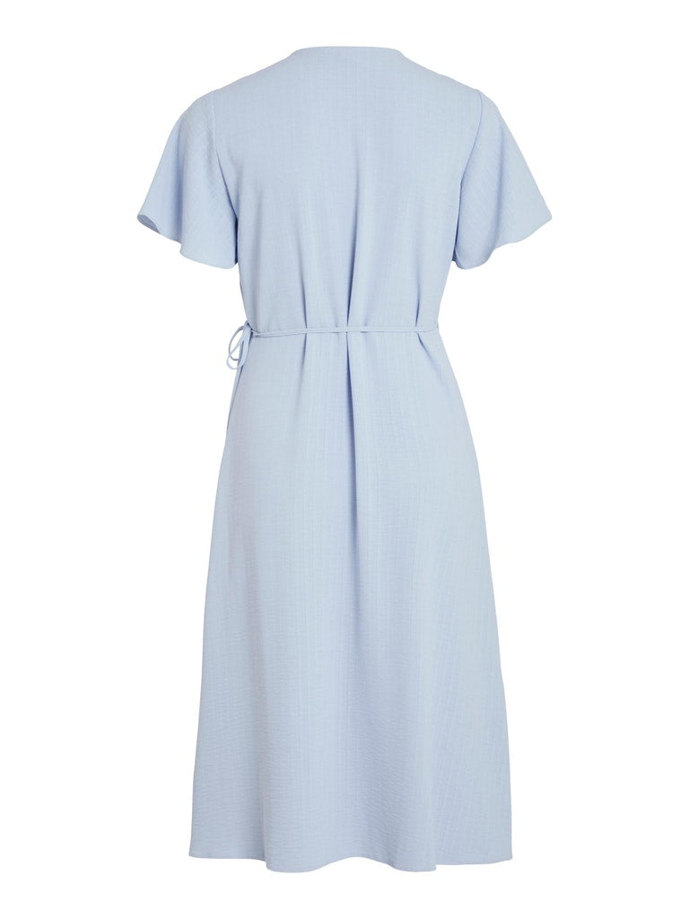 Vila - Short-Sleeved Wrap Midi Dress - 14059666