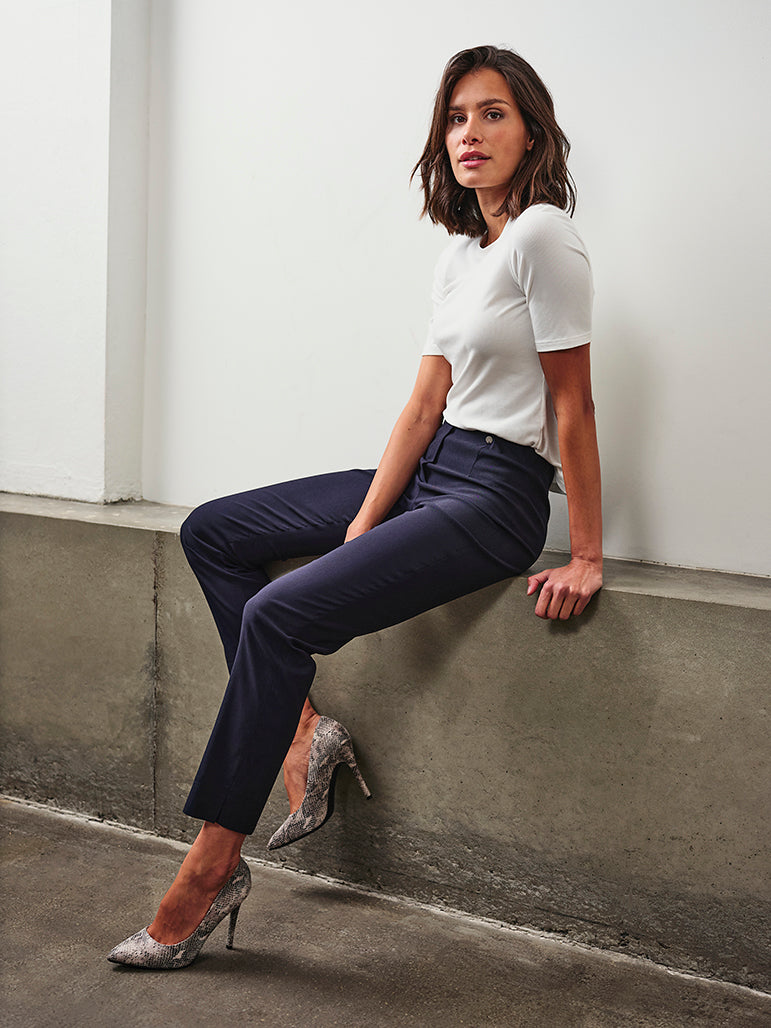Robell - Slim Fit Stretch Waist Trousers - 51412