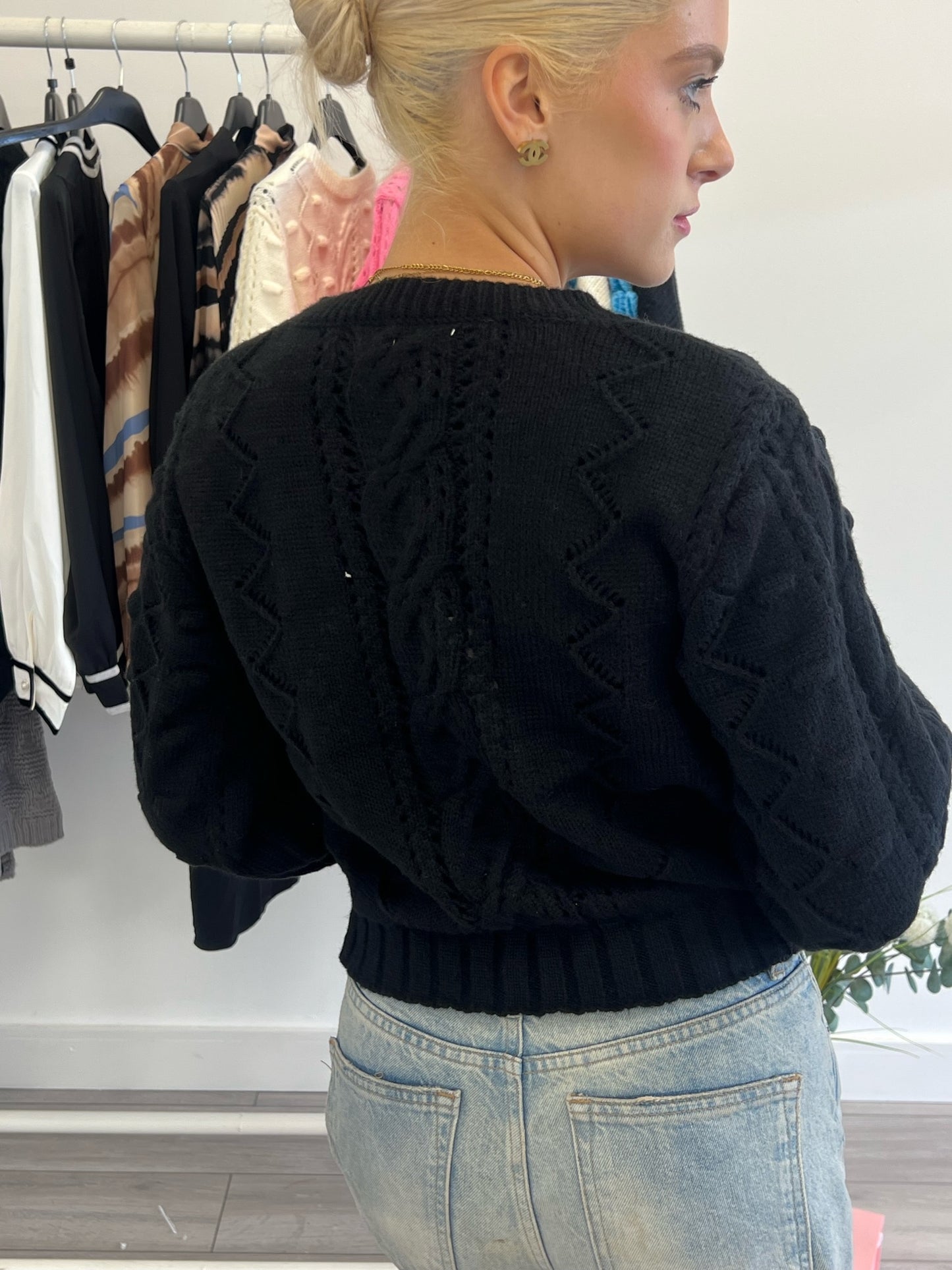 Lipstick -  Cropped Long sleeved Knit Jumper - ZM10003