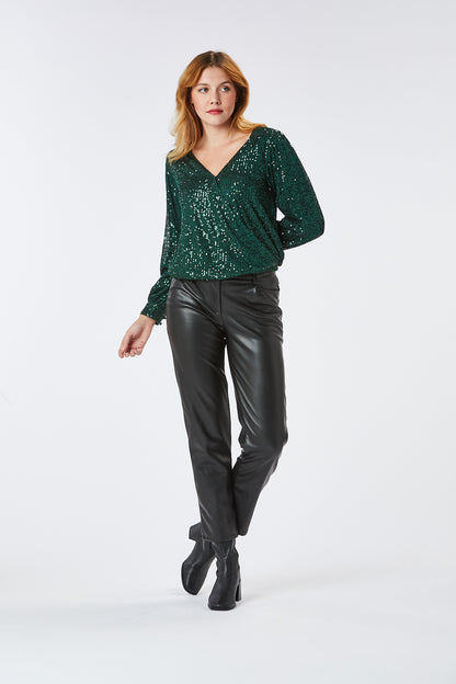 Zibi London - Elsie Sequin Wrap Blouse - 1010205